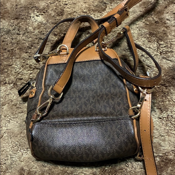 New MK Brown Patterned Mini Backpack - Picture 2 of 12